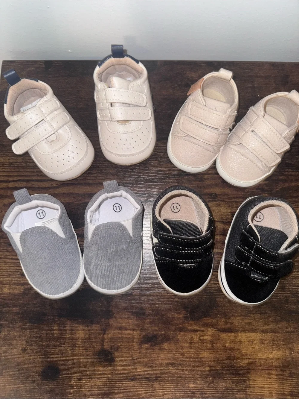 Kids Neutral & Black Soft-Soled Casual Shoes - Set of 6